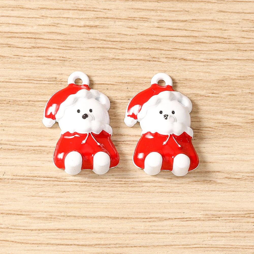 Tusember 5 Stück Emaille-Weihnachtsanhänger mit Weihnachtsmann, Schneeflocke und Schneemann für Weihnachtshalsketten, Ohrringe, Armbänder und Bastelarbeiten – Detail 31