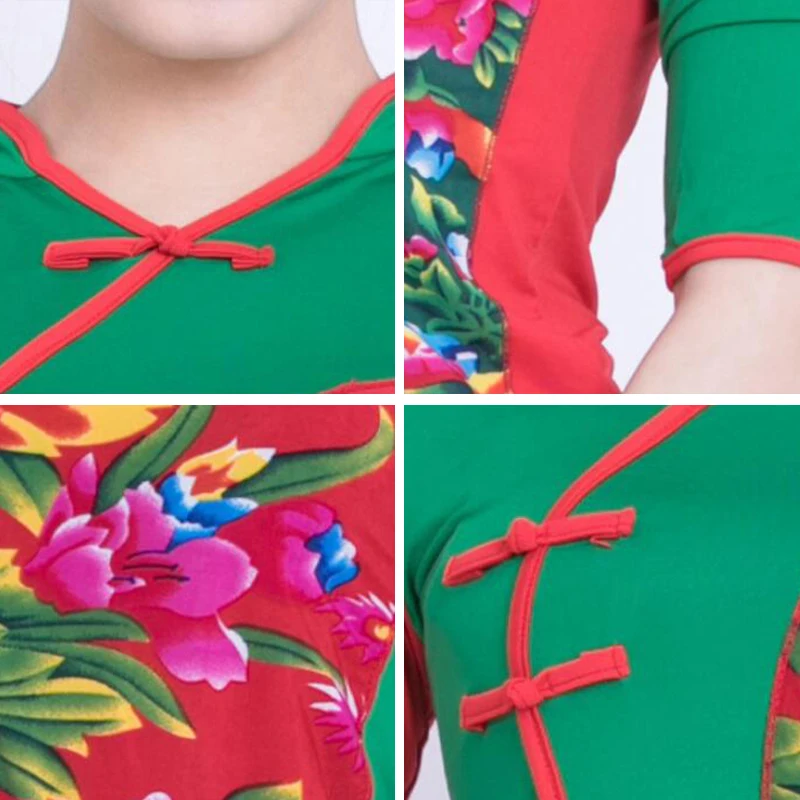 زي الرقص الشعبي الصيني التقليدي على الطراز الوطني فستان يانغكو ملابس امرأة مرحلة الأداء مروحة الرقص الزي