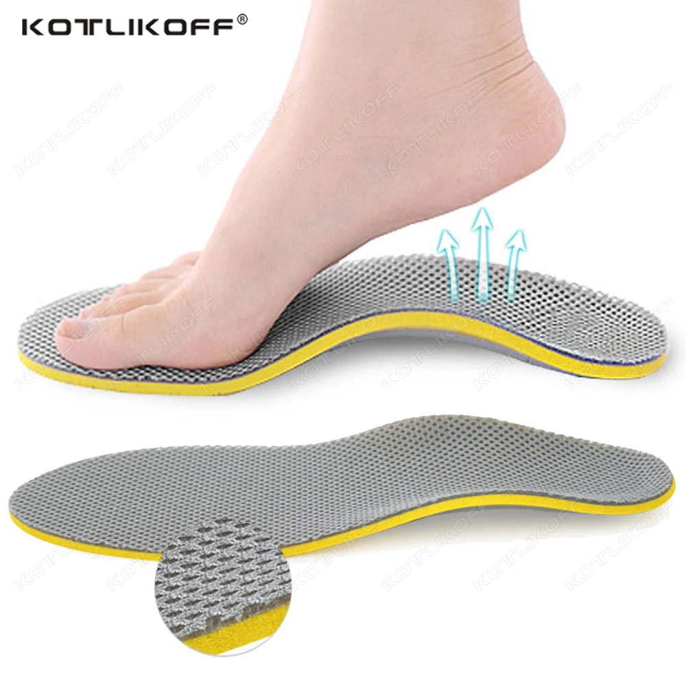 2/4 PCS Atmungsaktive orthopädische Sport-Einlegesohlen, hohe Fußgewölbeunterstützung, stoßdämpfend, Sport-Desodorierungsschaum für Männer und Frauen, Laufpolster
