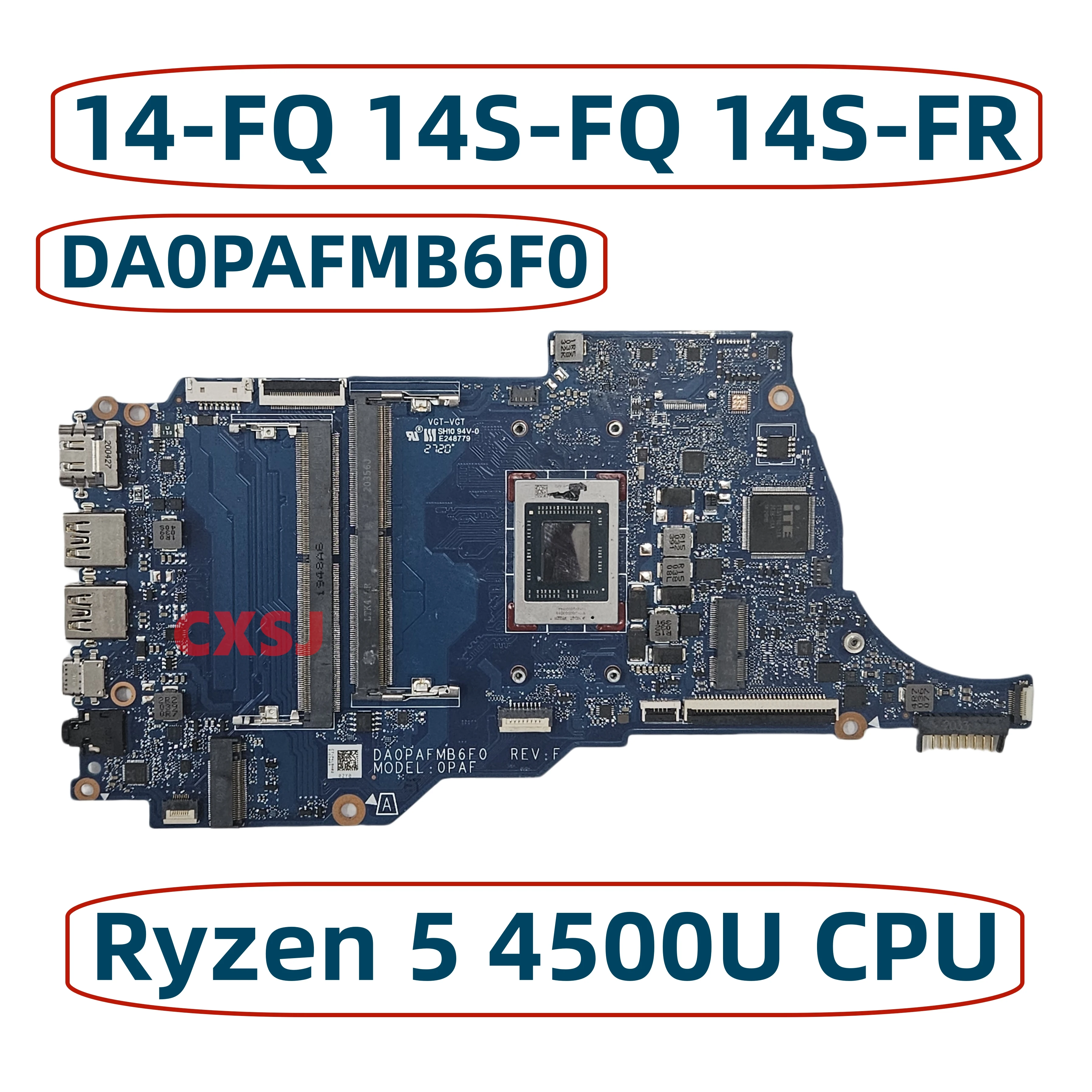 Mainboard M03775-601 M03775-501 DA0PAFMB6G0 DA0PAFMB6F0 For HP 14-FQ 14S-FQ 14S-FR Laptop Motherboard W/ R5 4500U CPU 100% Test