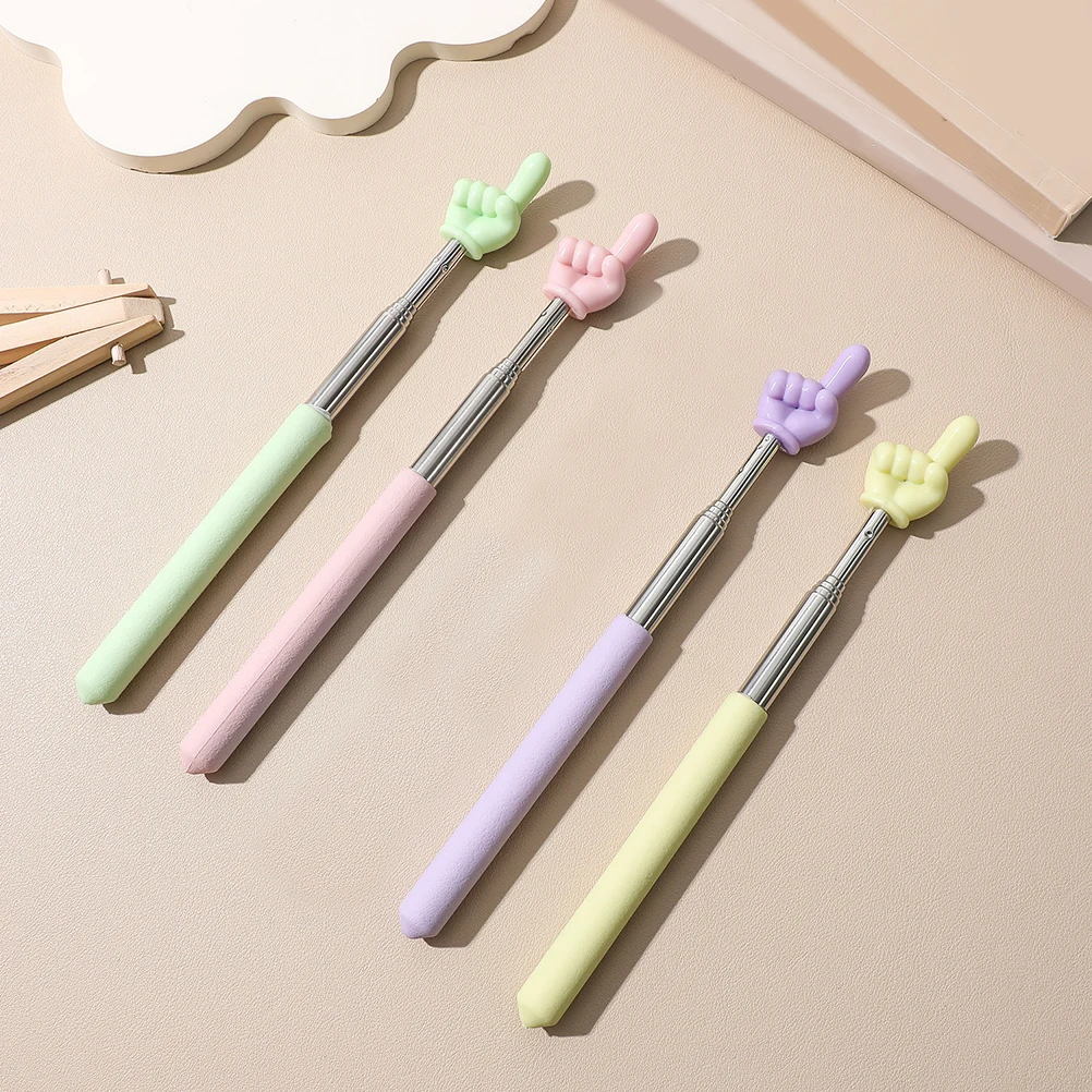 

4 Pcs Telescoping Pointer Stick Adjustable 21cm to 68cm Metal Teaching Tool for Kids Reading Blackboard Presentation Classroom