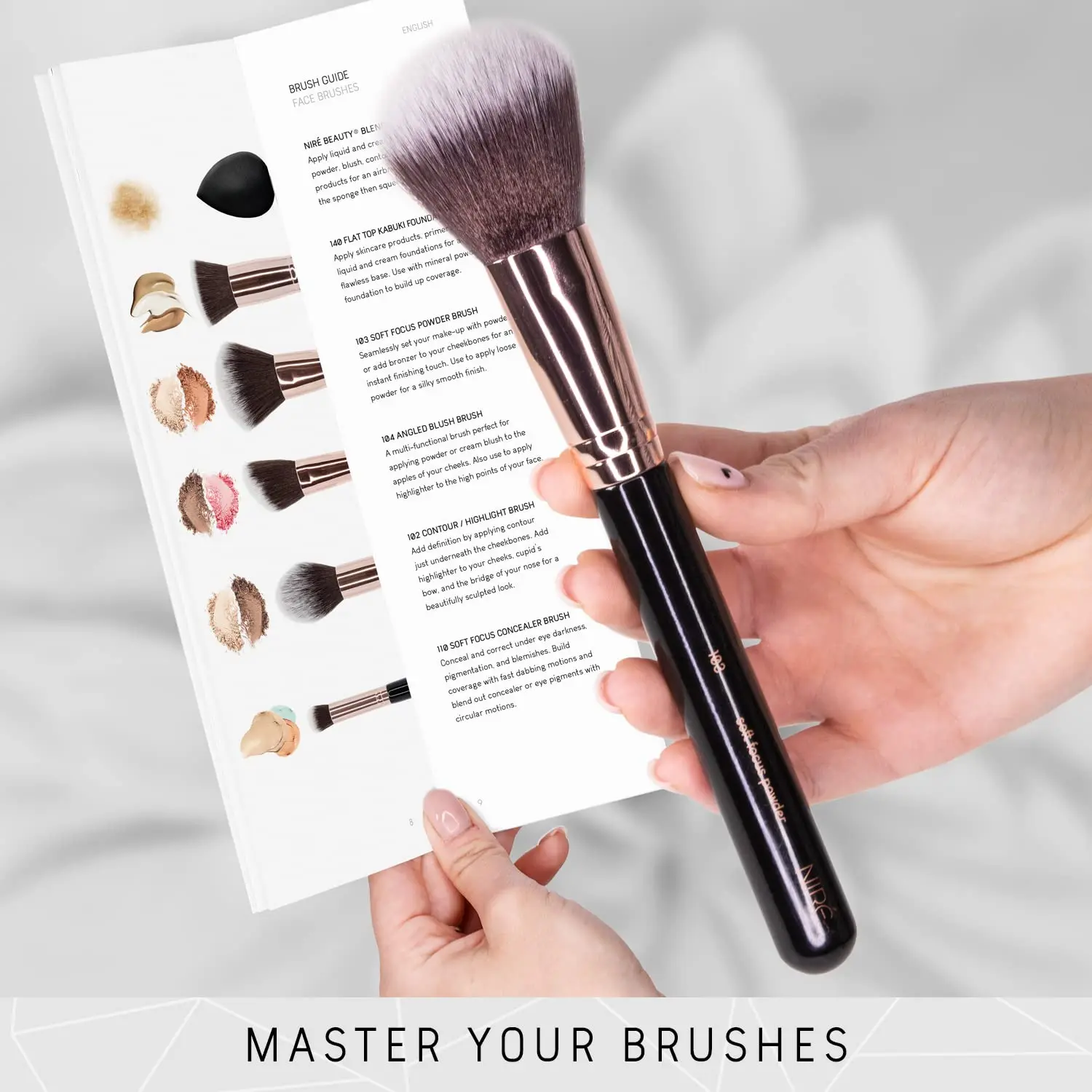 15-Piece Professional Vegan Makeup Brush Set with Case, Sponge, Cleaner, Guide & Gift Box
