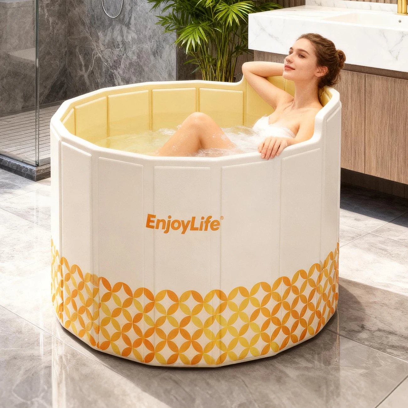 

1PC Foldable portable bathtub, hot and cold bath tub, foldable spa bath tub, suitable for travel, camping, and home use