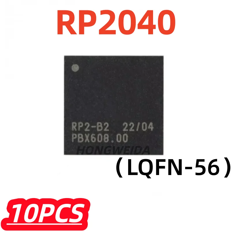 10Pcs/lot 100% New RP2040 SMD LQFN-56 Original Arm Cortex-M0 133Mhz Microcontroller Chip