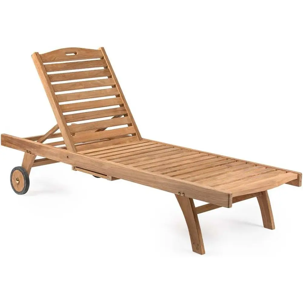 

Устойчивое к атмосферным воздействиям кресло с откидной спинкой из тикового дерева, выдвижным подносом и колесами для использования на открытом воздухе