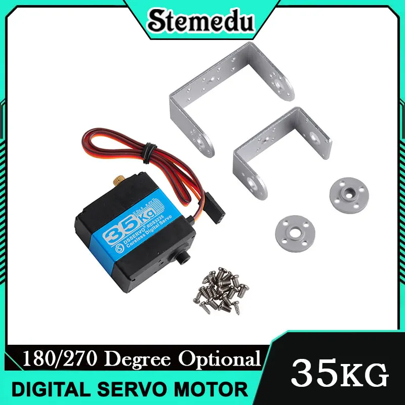 RDS3235 35kg Digital Servo Motor Coreless High Torque Metal Gear with Bracket for RC Robot DIY Industrial Automation Toy Parts