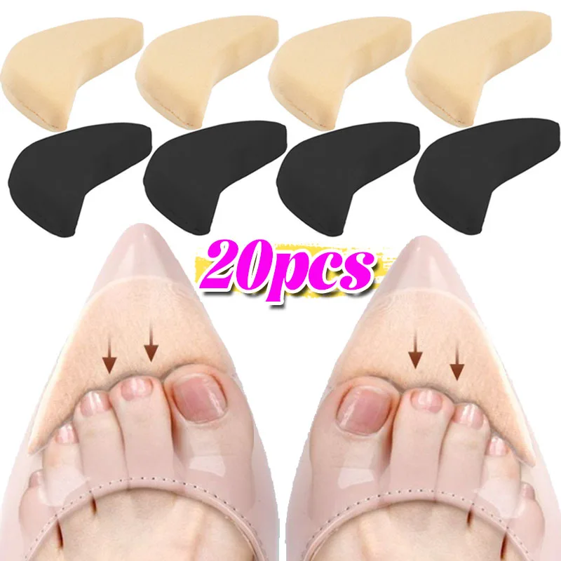 2/20Pcs Anti-wear Foam Toe Plug Insert Women Sponge Forefoot Pain-relief High Heel Protector Adjustable Half-size Pad Insole
