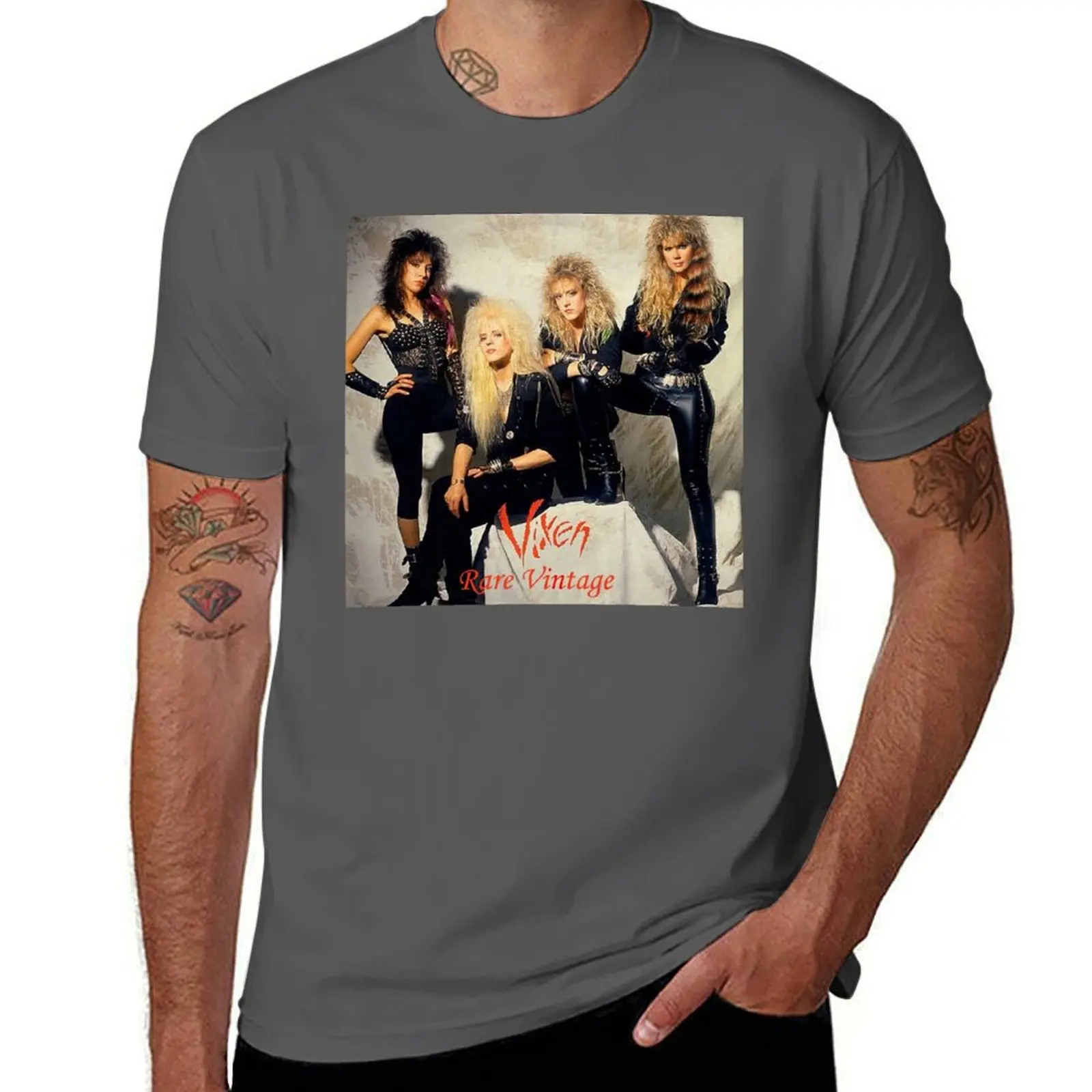 

Vinatge Vixen - Rare 2018 album T-Shirt Outdoor Work Short Sleeve Top