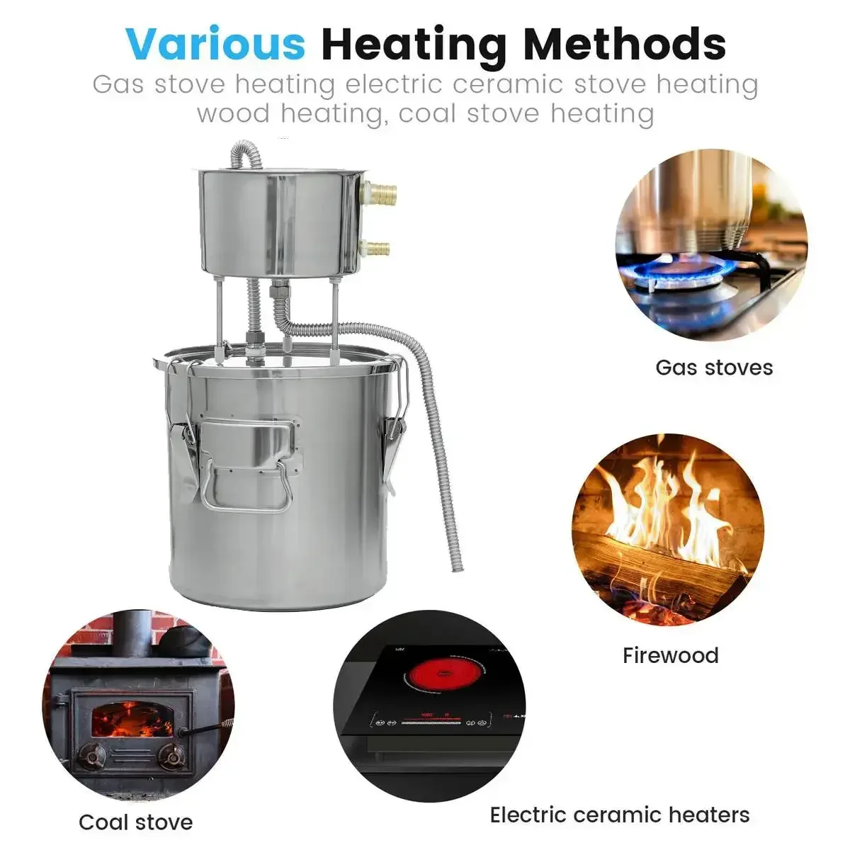 11L 22L Still Distiller Brewing Machine Alcohol DIY Moonshine Equipment Stainless Steel for Whisky Wine Beer Dispenser