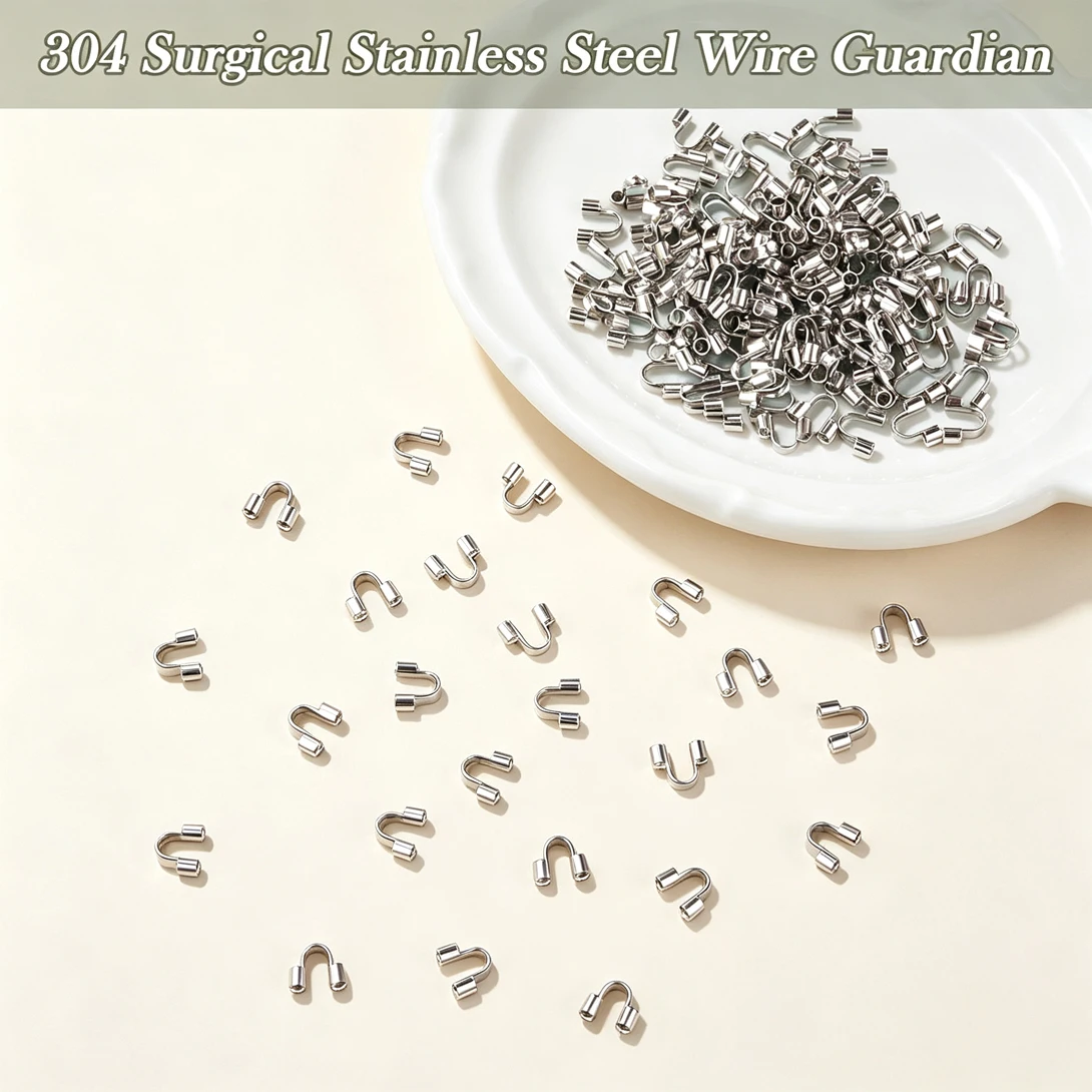 30Pcs Stainless Steel U Loop Bend Cord End Gold Silver Cap Tube Connector For Chain Bracelet Necklace DIY Jewelry Making Parts