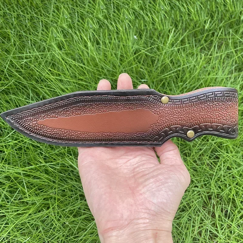 أحدث غمد سكين شفرة ثابتة مع مشبك حزام الخصر الجلدي الغطاء الواقي غير متضمن #5