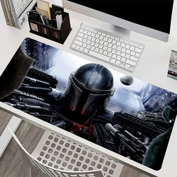 Star Wars The Mandalorian Desk Mat Large Mousepad PC Kawaii Gaming Accessories Mouse Pad Anime Gamer Cabinet Keyboard Pad Carpet