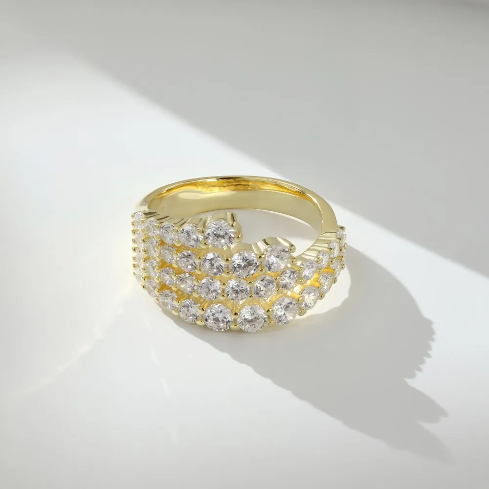 

【JYJZZ203】S925 Серебристо-белый круглый 4-слойный комплект из циркония, нестандартный дизайн, маленькое модное нежное женское кольцо, свадьба, вечеринка