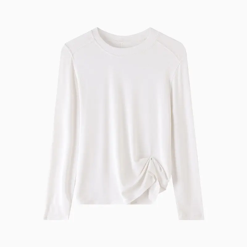 Niche Premium Women's New Basic Layering Top Crew Neck Long Sleeve Slim T Shirt Summer Daily Commute Versatile Wear