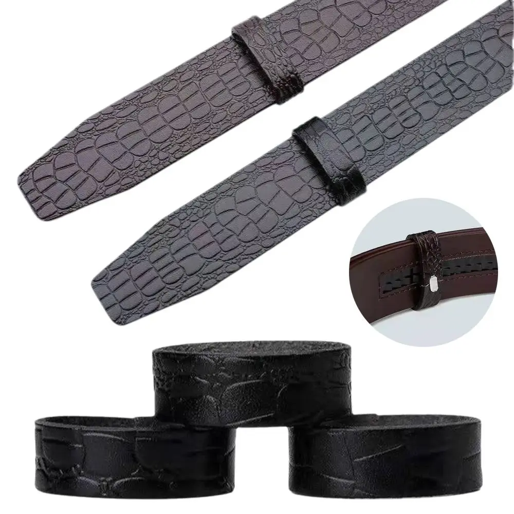 3PCS Cow Genuine Leather Belt Loop Keepers DIY Delicate Belt Loop Crocodile Pattern Belt Retaining Rings