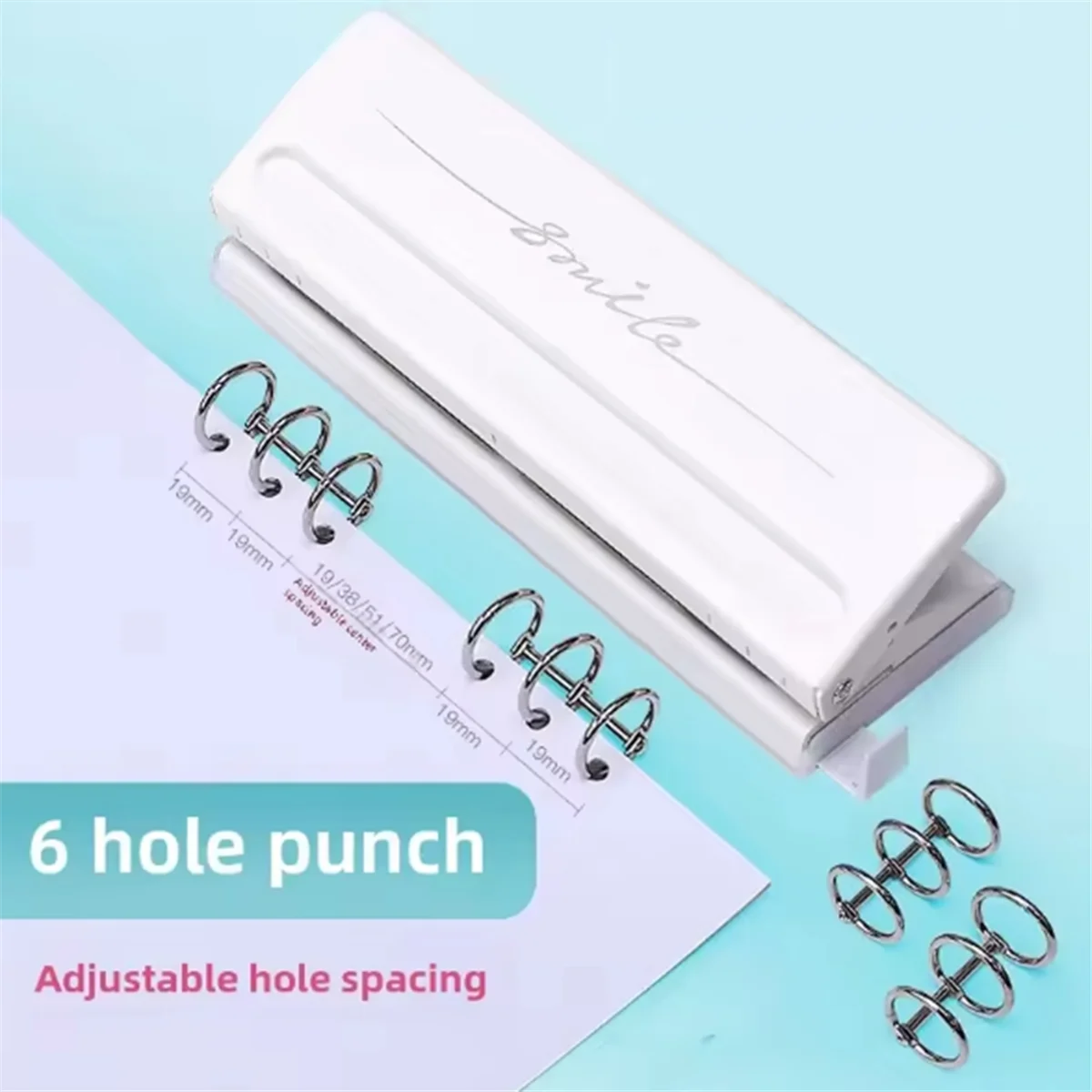 A20M 9170 آلة ثقب قابلة للتعديل 6 فتحات مسافة قابلة للتعديل ثقب الورق الناخس الموثق ثقب الصفحة الداخلية لكمة