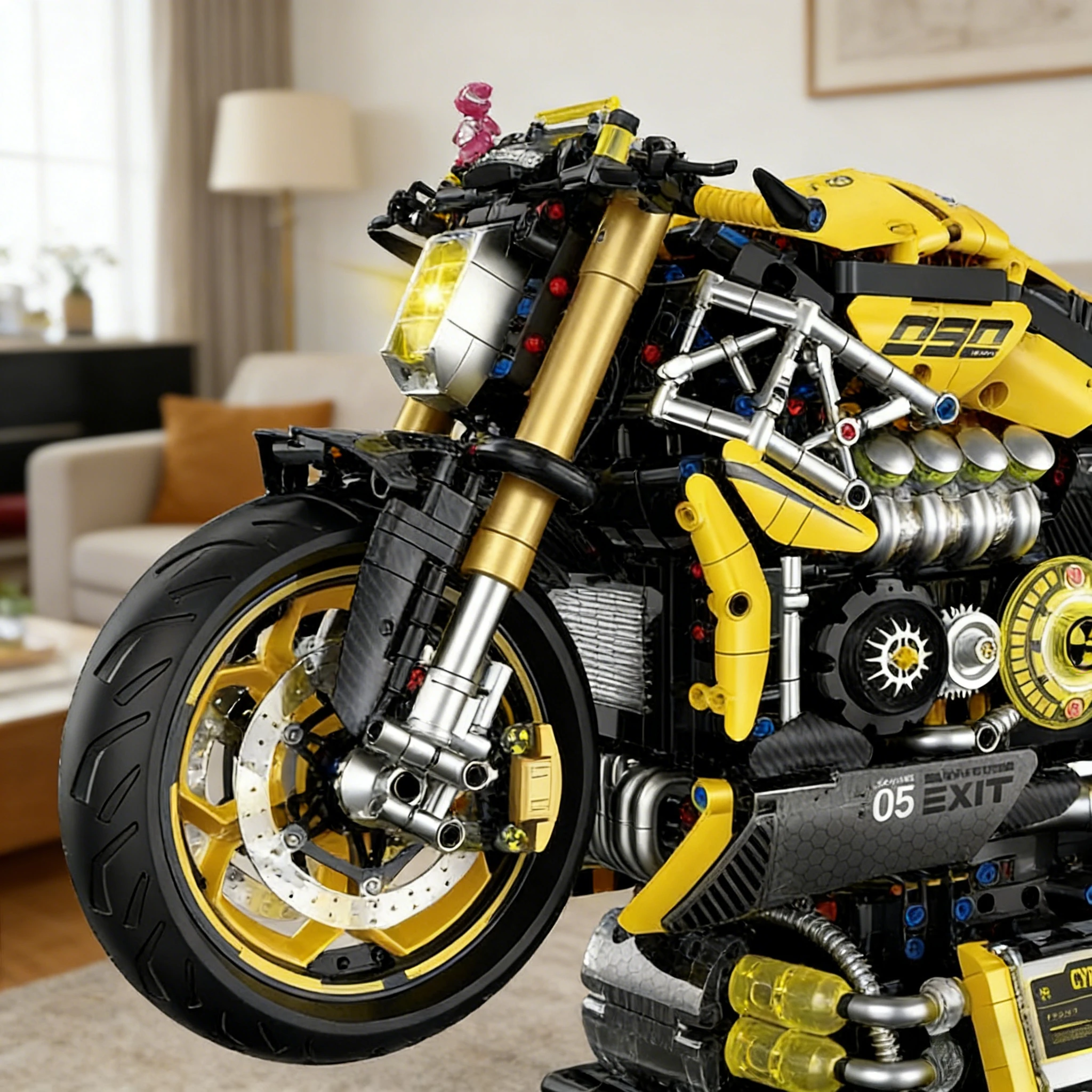 GULY 60519 2500 pièces 1:5 MOC Tech Moto Modèle de construction créatif Moto sportive motorisée Briques DIY Jouet pour garçons