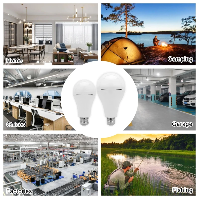 7W 9W 12W 15W E27 Led Oplaadbare Gloeilamp 1200Mah 85-265V Noodlamp Voor Thuis Stroomuitval Camping Veranda Tuinlamp