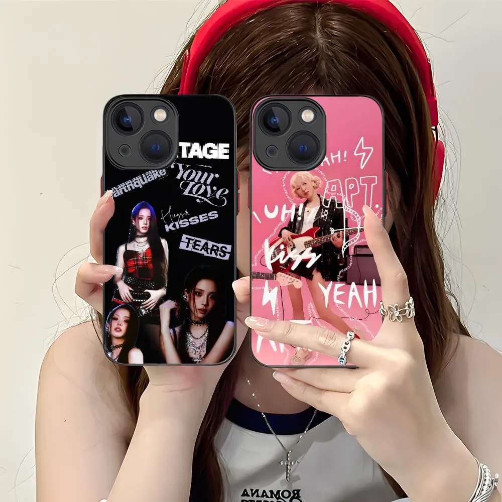KPOP Rosie LaLisa Jennie جراب هاتف آيفون 16 15 14 13 12 11 X XR XS 8 7 Pro Max Plus غطاء سيليكون مطبوع ملون صغير