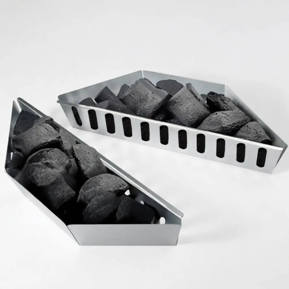 Portable BBQ Charcoal Basket Heavy Duty Grill Fire Box Galvanized Steel Outdoor Cooking Accessory Easy Ash Cleaning Tool