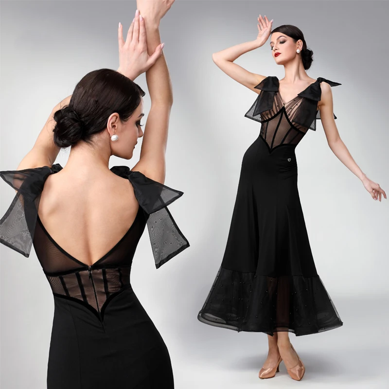 

Summer Black Women Party Latin Dance Dress Adults High-End Ballroom Dance Competition Dress Modern Dancing Clothes SL8657