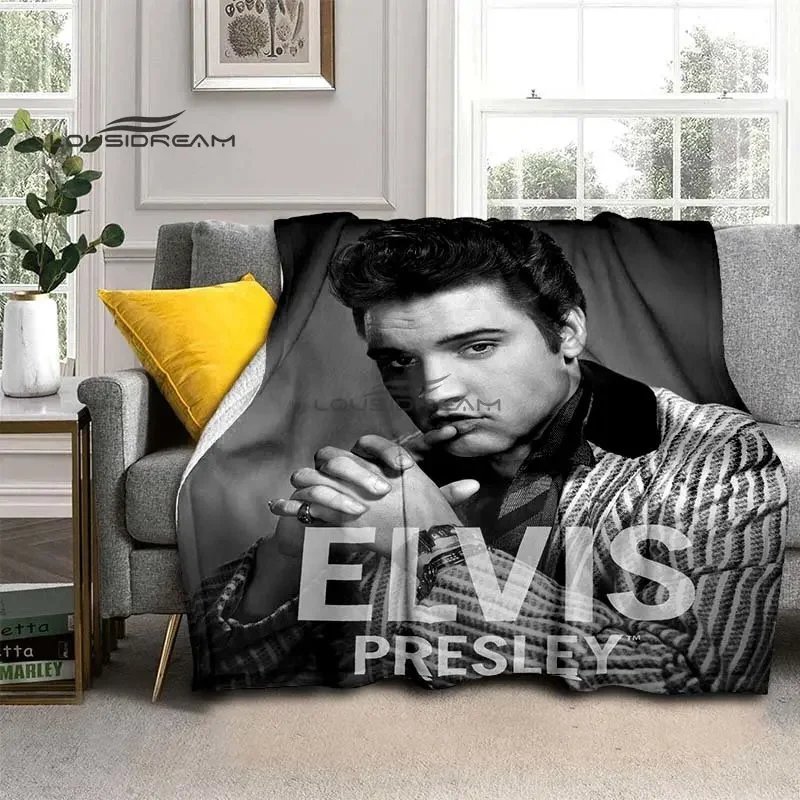 Elvis Throws Blanket 3D Printing Rock singer Sofa Blanket  Adults and Children Bedroom Living Room Decoration Blanket for Bed