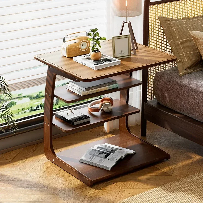 Stylish and Practical Tea Table for Living Room Sofa with Movable Corner and Bamboo/Solid Wood Material