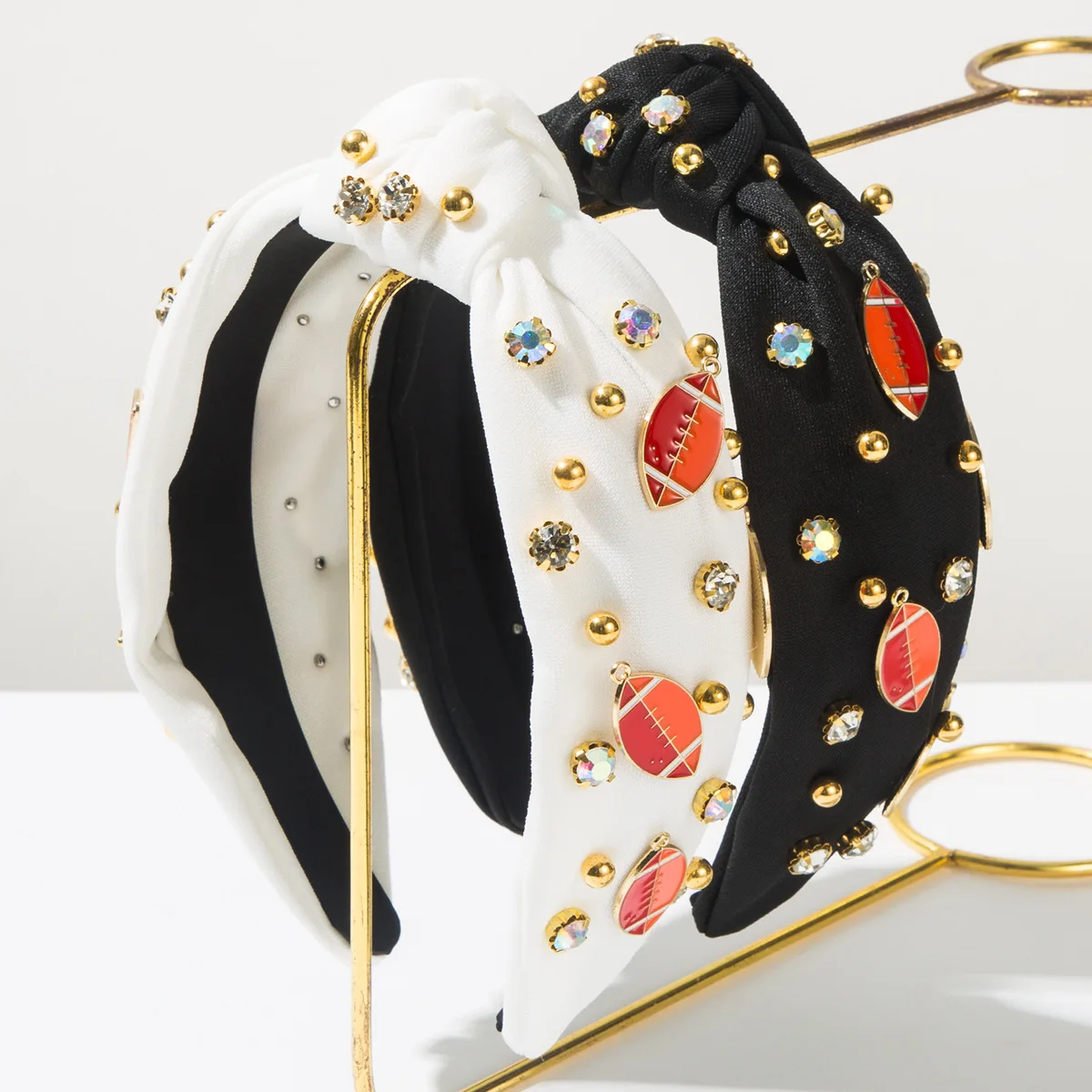 

European and American Simple Fashion Sports Style Fabric Diamond-encrusted Baseball Headband Trendy Hair Accessories