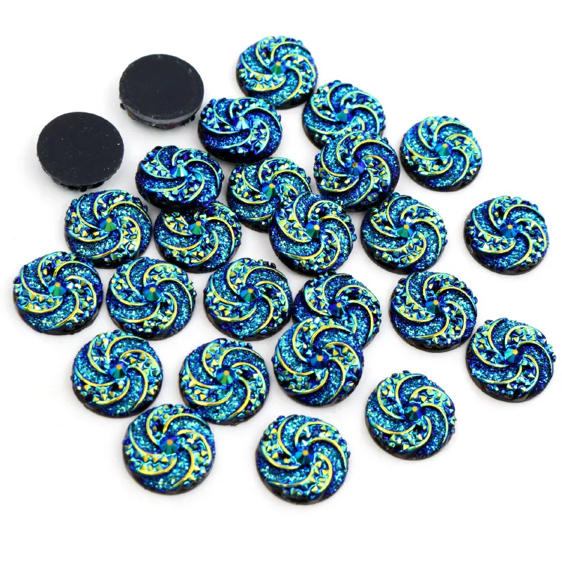 New Fashion 40pcs 12mm Mix Colors Windmill Style Flat back Resin Cabochon For Bracelet Earrings accessories