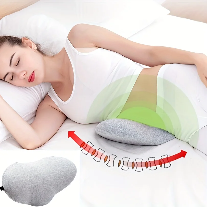 

1pc Orthopedic Memory Foam Lumbar Pillow for Lower Back Relief and Support - Perfect for Side Sleepers