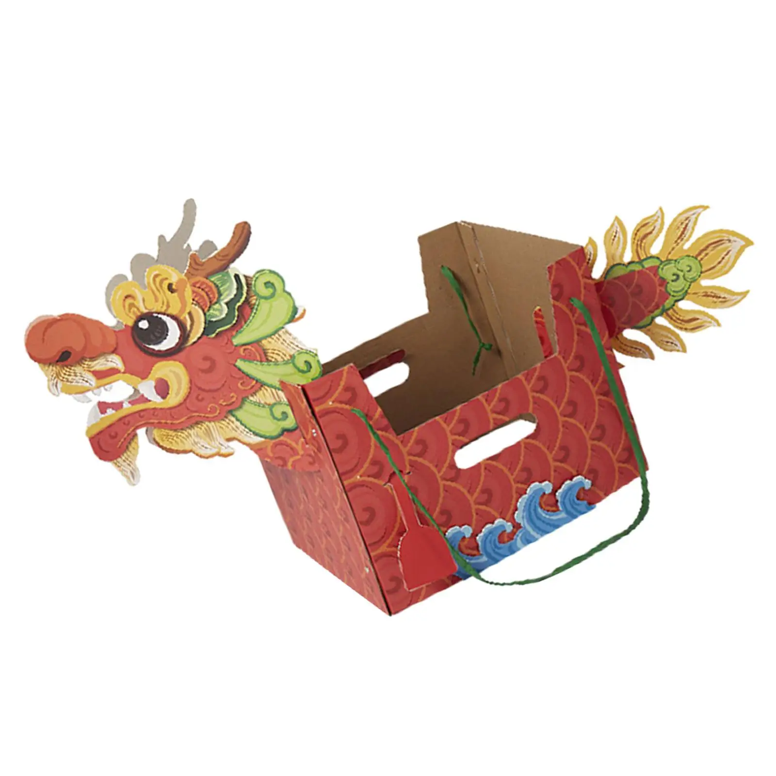 Chinese Paper Dragon Toys Novelty Prop Crafts 3D New Year Decoration Chinese New Year Dragon Boat for Celebration Toddlers