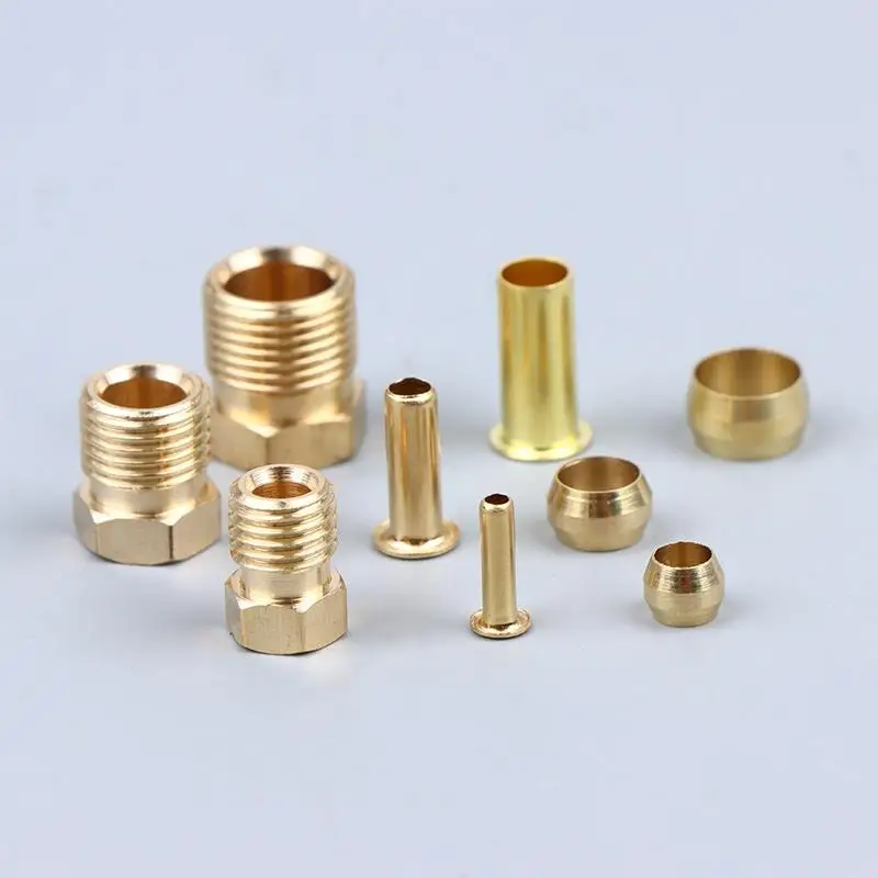 High Quality Brass Fittings Sealing Ferrule Liner CNC Machine Hose Tubing Fittings M10 M8 M12 4mm 6mm 8mm