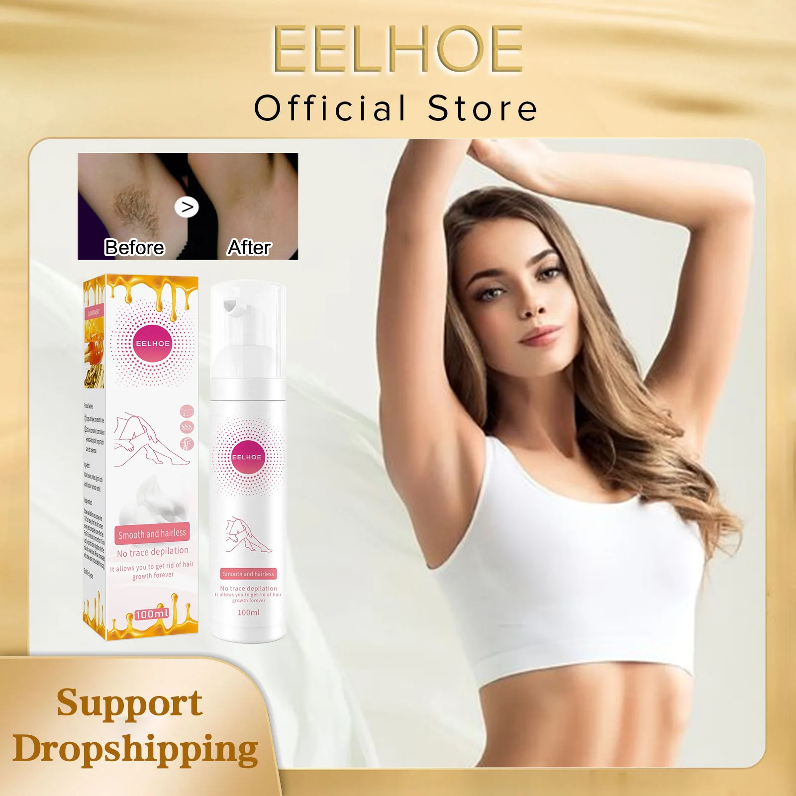 

Honey Mousse Painless Hair Removal Spray Foam Hair Growth Armpit Leg Arm Inhibitor Gentle Effective Depilatory Repair Skin Care