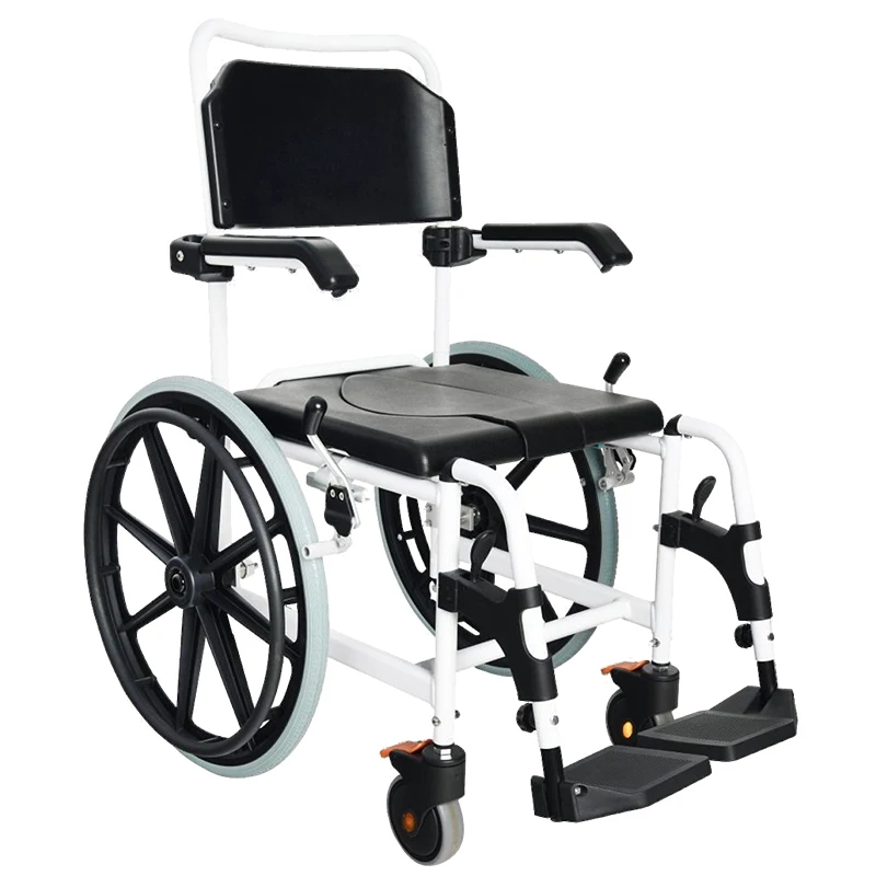 

Multifunctional Adjustable Potty Wheelchair Load Capacity Of 136kg Wholesale Foldable Commode Wheelchair