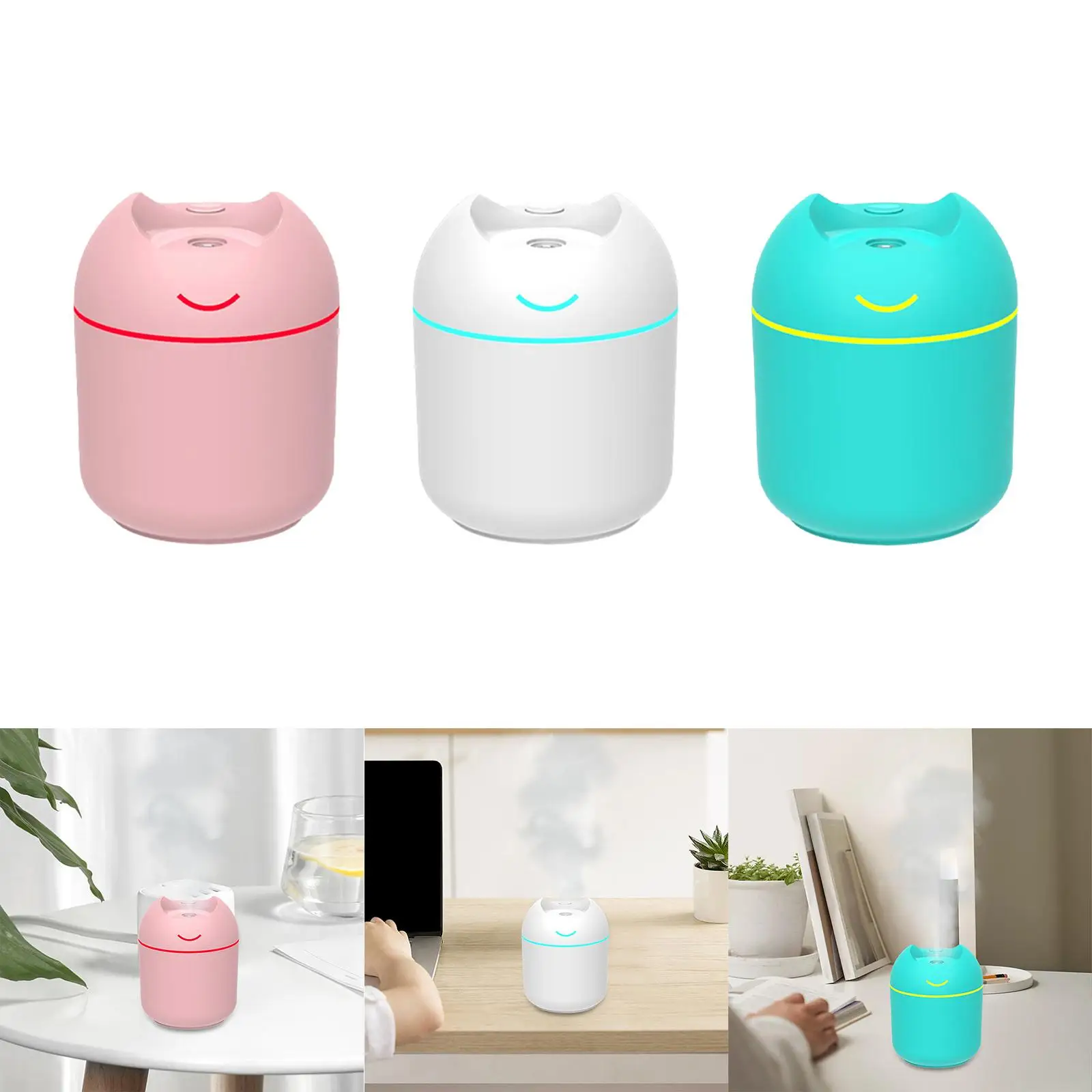 침실용 소형 가습기, 분위기 있는 야간 조명, 미니 공기 가습기
