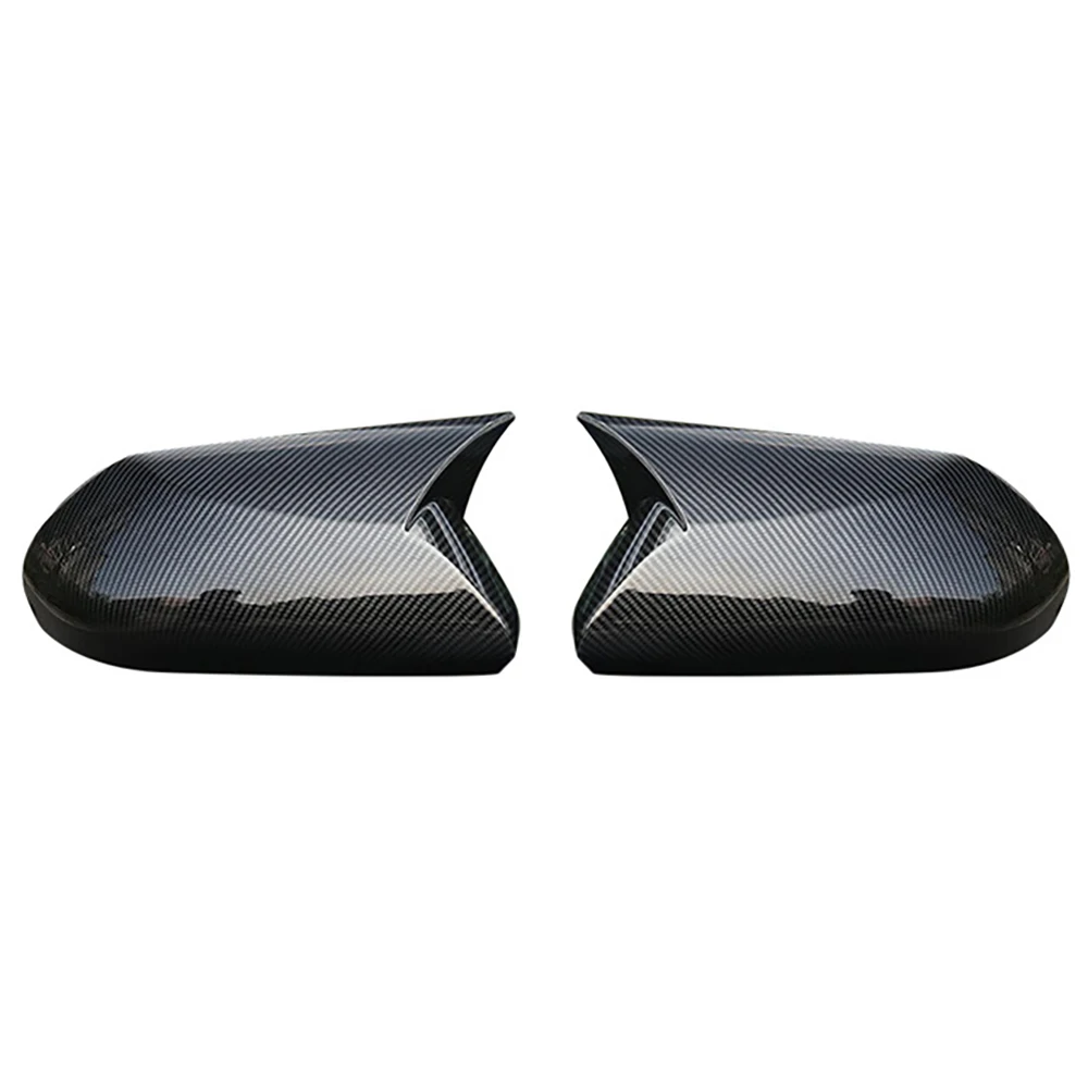 For Toyota Camry 2018-2023 Car Rearview Side Mirror Cover Wing Cap Exterior Door Rear View Case Trim Carbon Fiber Look Black