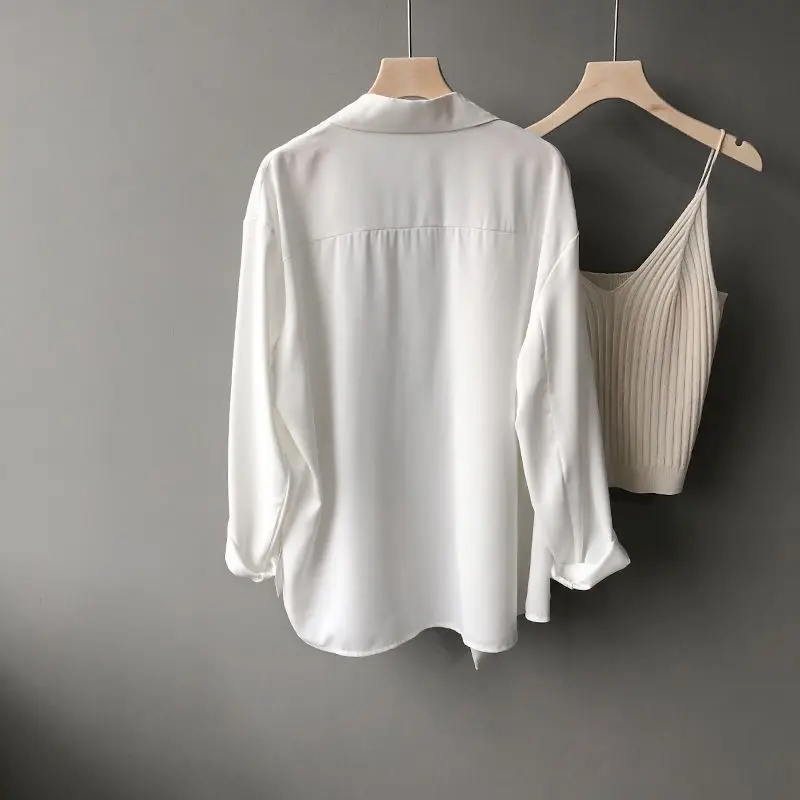 Women Spring Summer New Chiffon Suit Jacket Fashion Generous Solid Button Splicing Loose Casual Versatile Long Sleeved Thin Coat