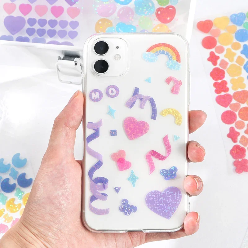 1 pcs Color fantasy series Decorative PVC laser Stickers Scrapbooking Stick Label Diary Stationery Album rainbow ribbon sticker