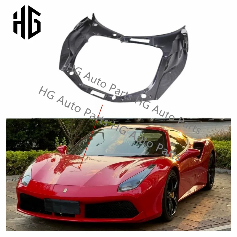 Front Engine Luggage Compartment Collection Panel Cover Interior Trim For Ferrari 488 GTB Dry Carbon Fiber Interior Accessories