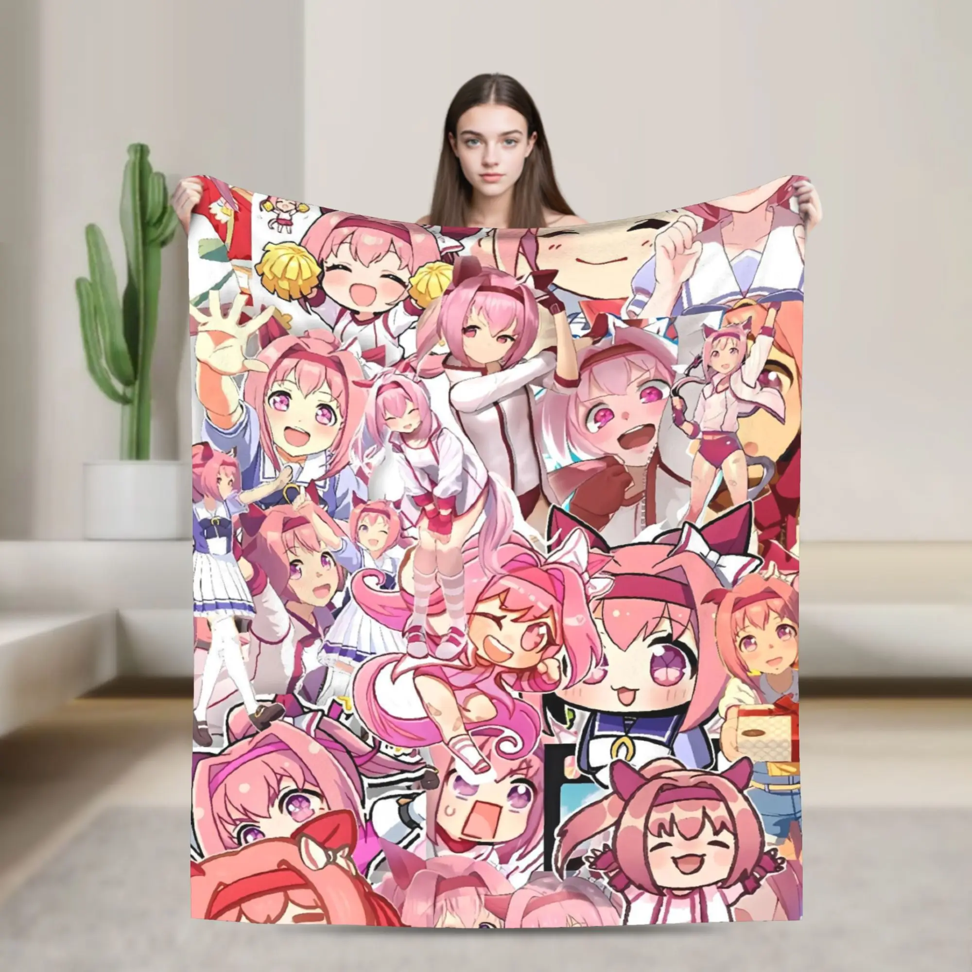 Umamusume Pretty Derby Haru Urara Warm Soft Blanket Airplane Travel Plush Throw Blanket Bedroom Flannel Bedspread Sofa Bed Cover