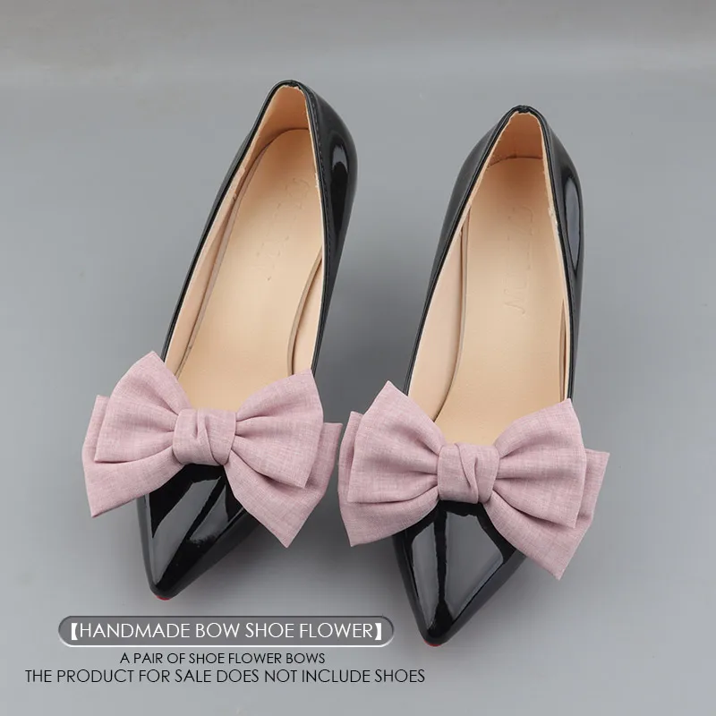 [Multi functional detachable] Creative bow shoe clip accessories Solid color linen shoes Flower shoe buckle Elegant girl gift