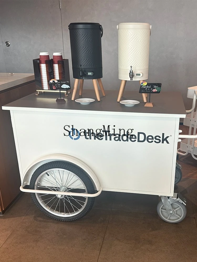 

FG new snack truck multi-function dining car commercial movable three-wheeled breakfast electric barbecue food trolley