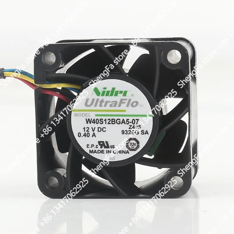 cooling fan Original Nidec 5V 24V 48V DC 12V 0.40A 4028 4CM 40X40X28MM AC EC PWM 4-wire speed regulation dual ball W40S12BGA5-07