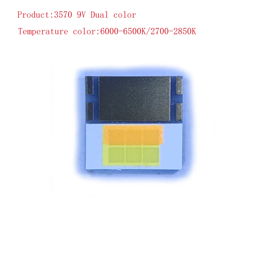 5/10/20PCS SMD LED 3570 9V Dual Color Warm/Neutral White Color Ceramic High Power