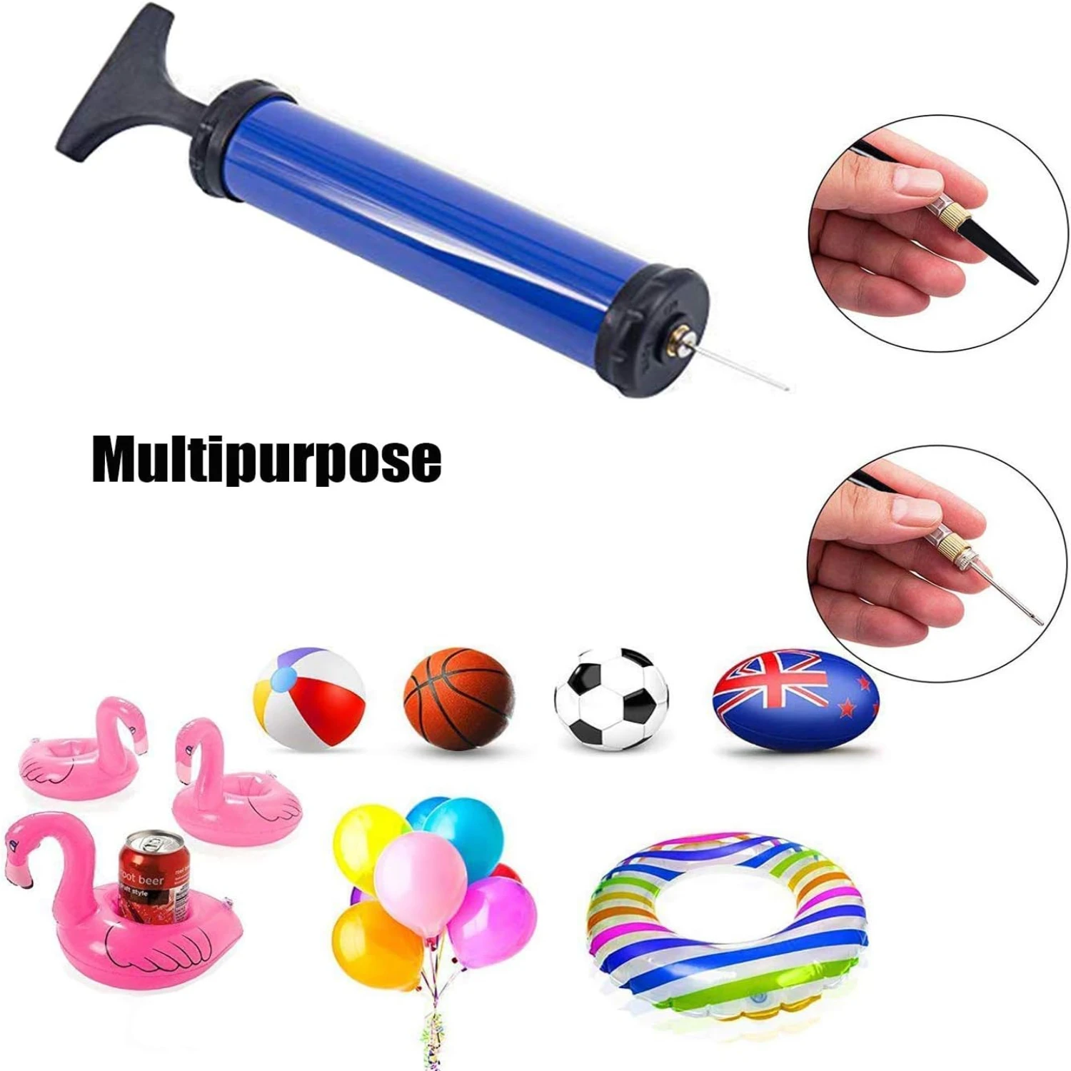 Эффективный, удобный и надежный набор для надува мячей Essential для универсального и портативного надувания различных спортивных мячей.