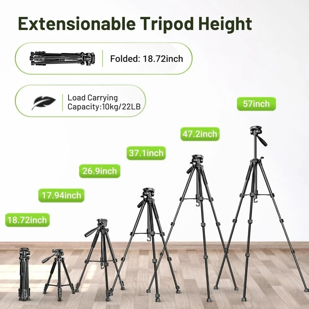 Tripod Laser Profesional Heavy Duty 60 Inci, Penyangga yang Dapat Disesuaikan untuk Laser Titik dan Pengukur Jarak dengan 1/4 5/8
