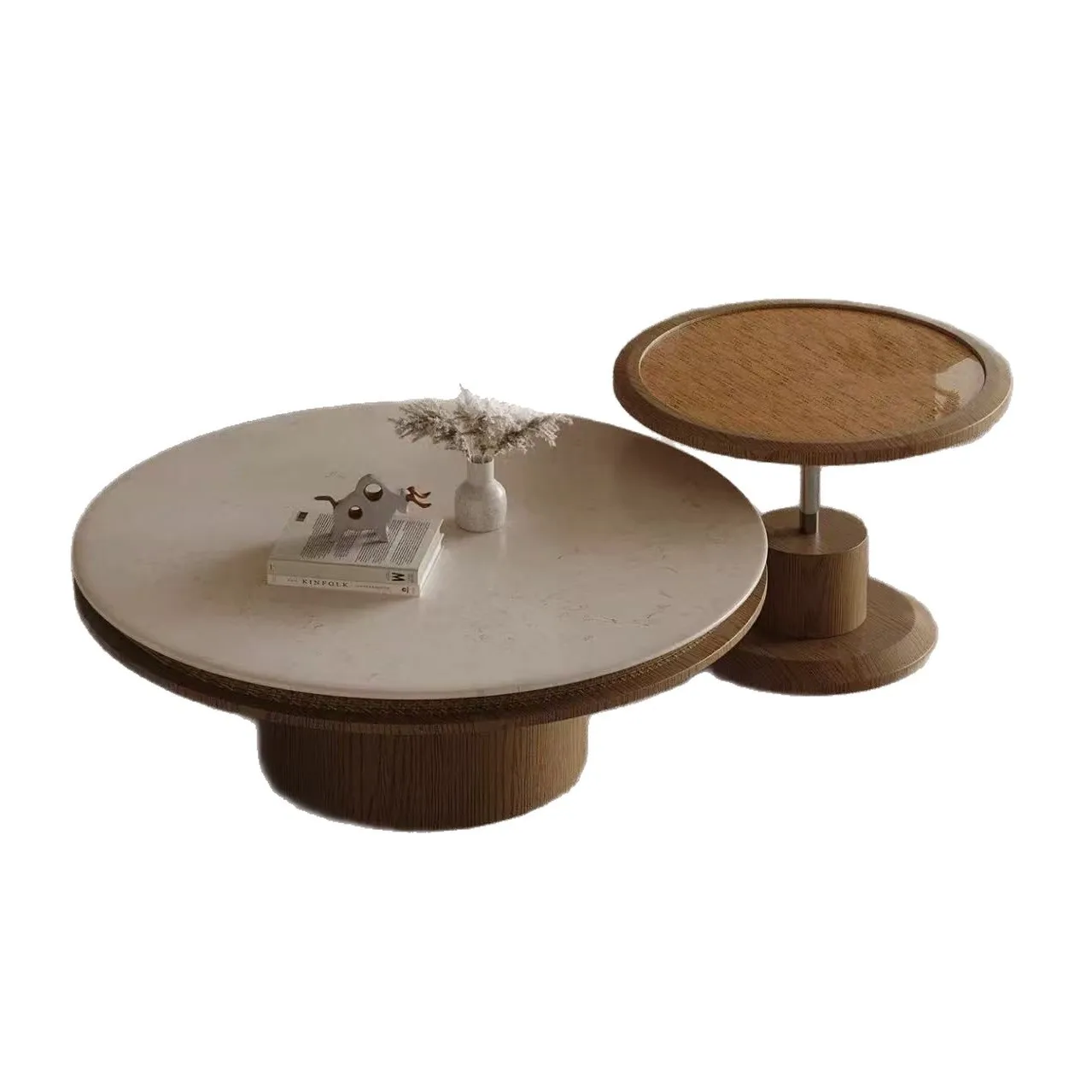 CX antique marble coffee table combination round living room household small apartment