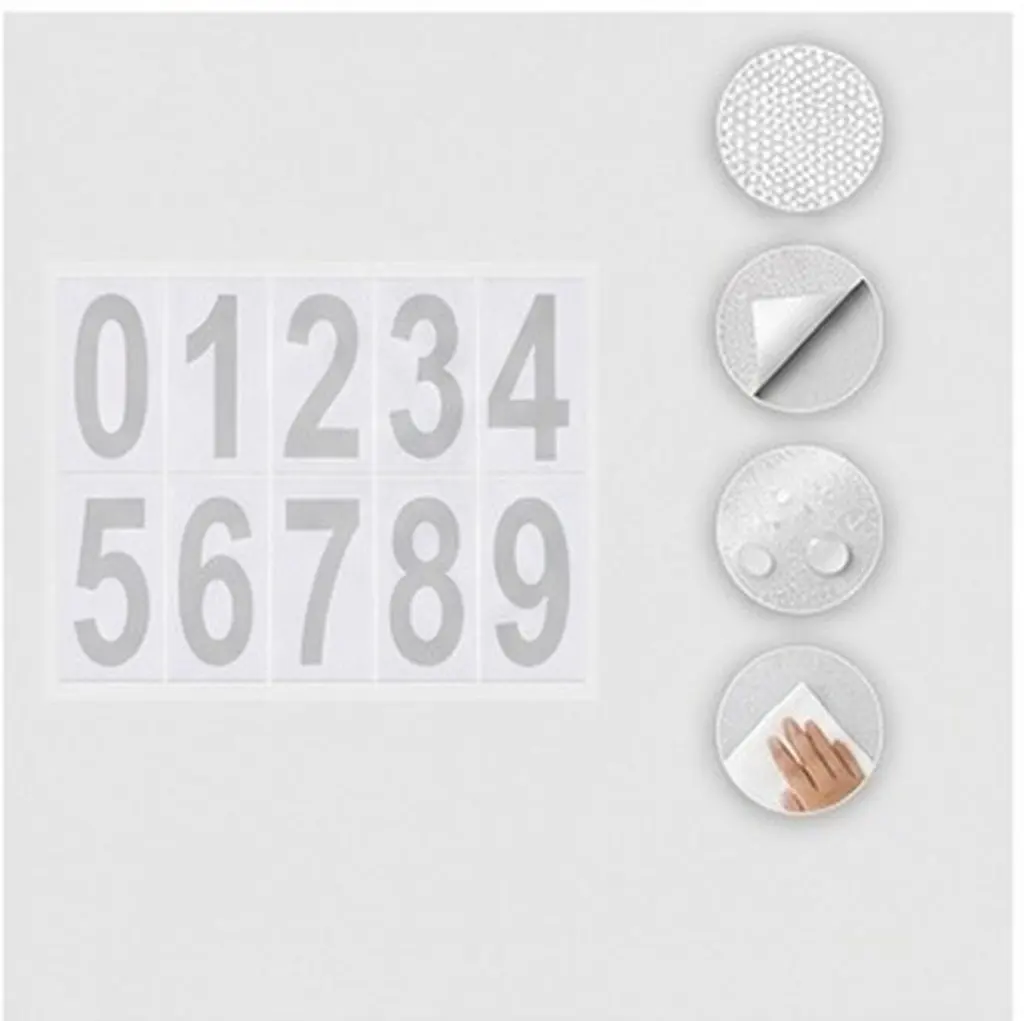 Reflective Mailbox Number Stickers 5 Sets, Waterproof Self-Adhesive Address Decals for Outdoor Use
