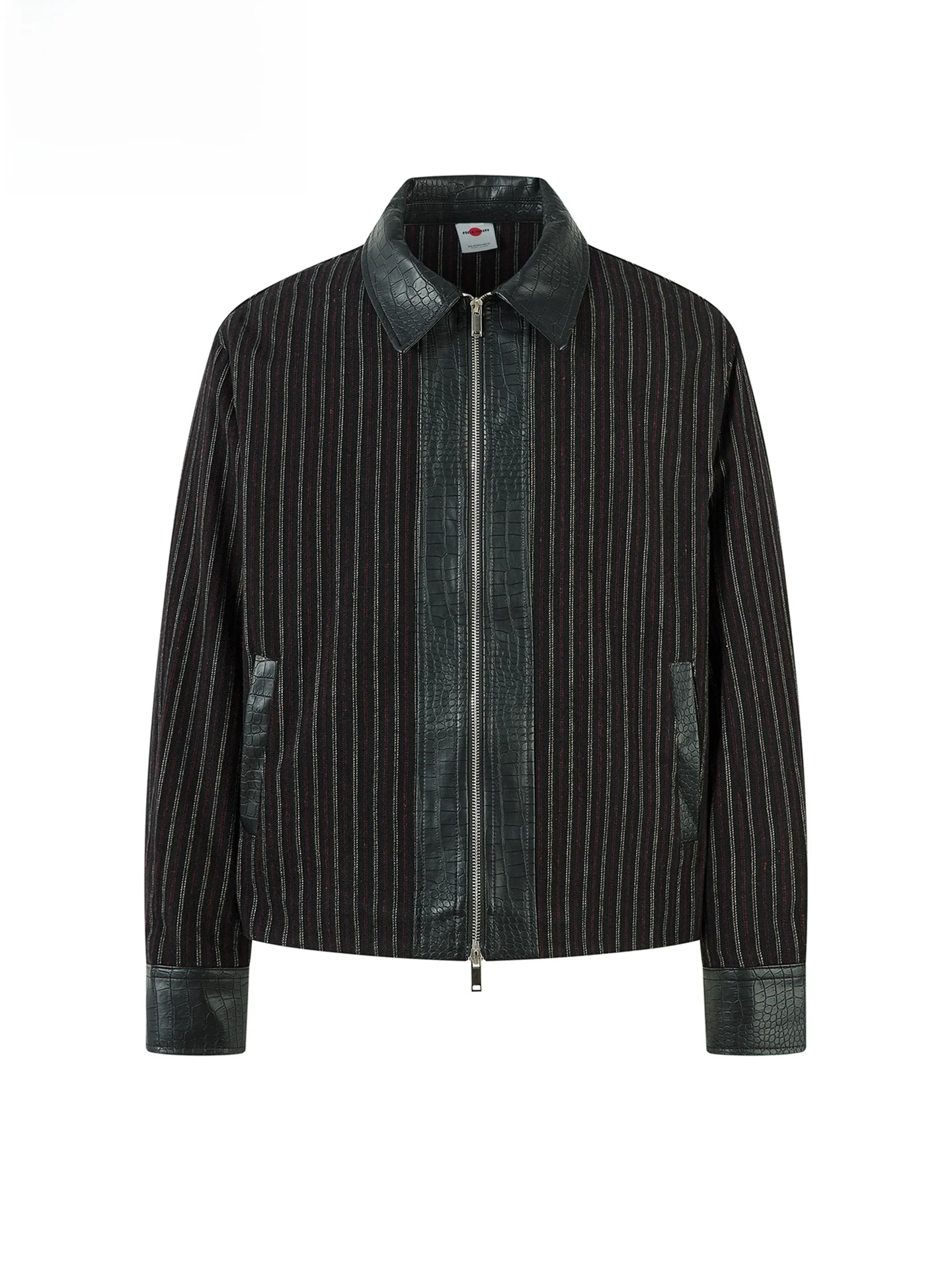 

Куртка Madn Rain American Sle Craed из искусственной кожи с полосками, свободного кроя, для пар, с длинными рукавами, на молнии, без капюшона