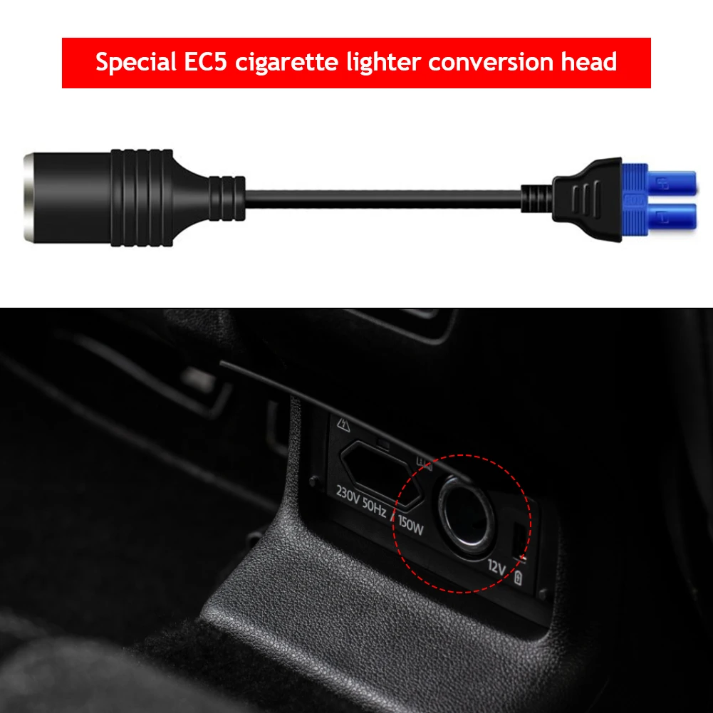 12V Portable EC5 Cigarette Lighter Socket Adapter Connector for 12V Car Battery Booster Car Jump Starter Auto USB Charger